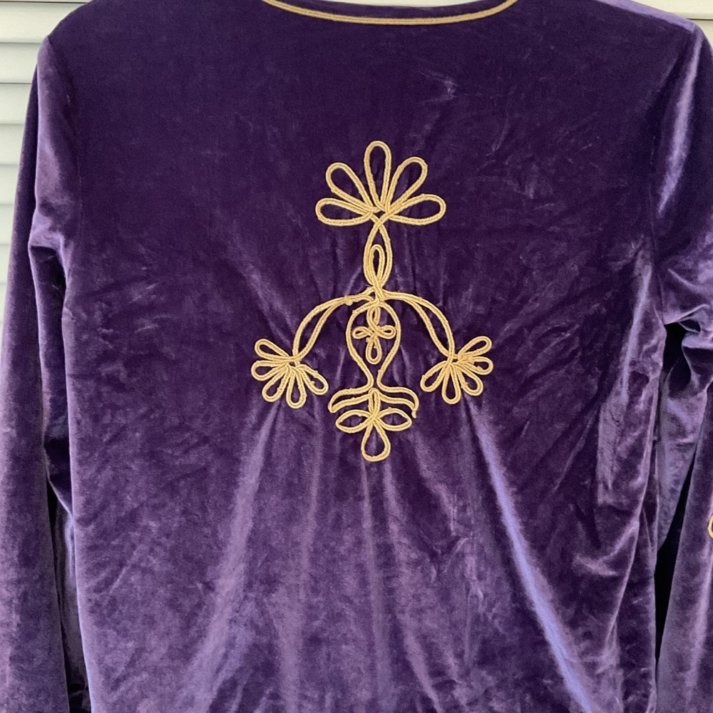 Nine Lives Bazaar Velvet Jacket Hendrix Purple XS - Picture 5 of 5